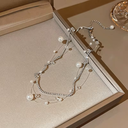 Layered Crystal and Pearl Necklace