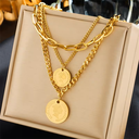 Elegant Triple-Layered Coin Vintage Necklace