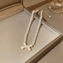 Vintage Bow Collar Pearl Necklace