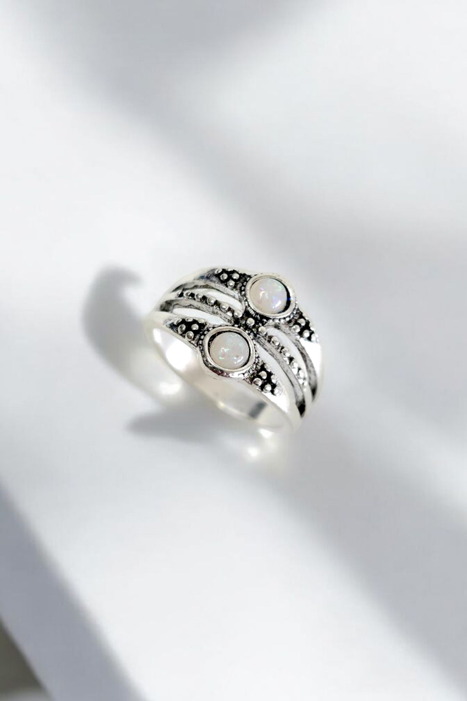 Twin Moonstone Trails Ring  
