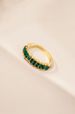 Green Glimmer Baddie Ring