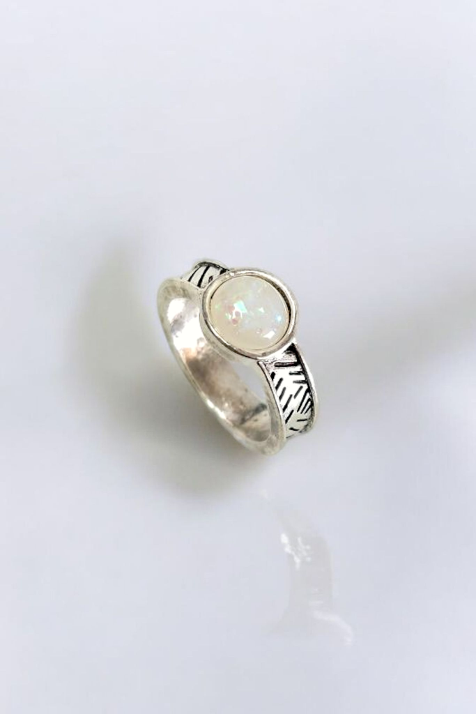 Tribal Moonstone Band Ring  