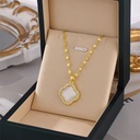 18k Gold Plated Four Leaf Clover Necklace