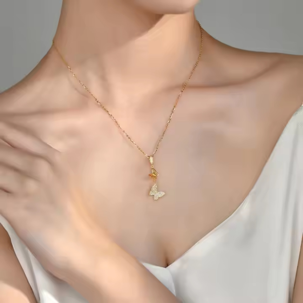 18k Gold Plated Butterfly Necklace