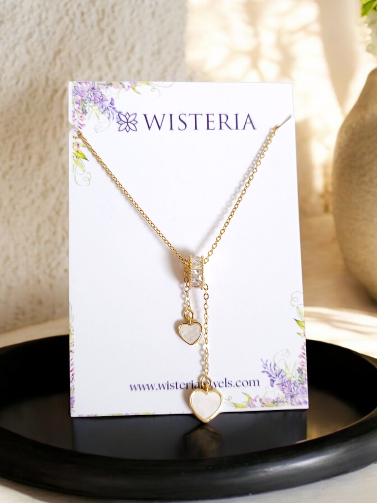 18k Gold-Plated Lariat Heart Necklace
