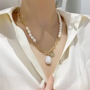 Irregular Faux Pearl Chunky Chain Necklace