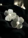 Elegant Silver Flower Earrings