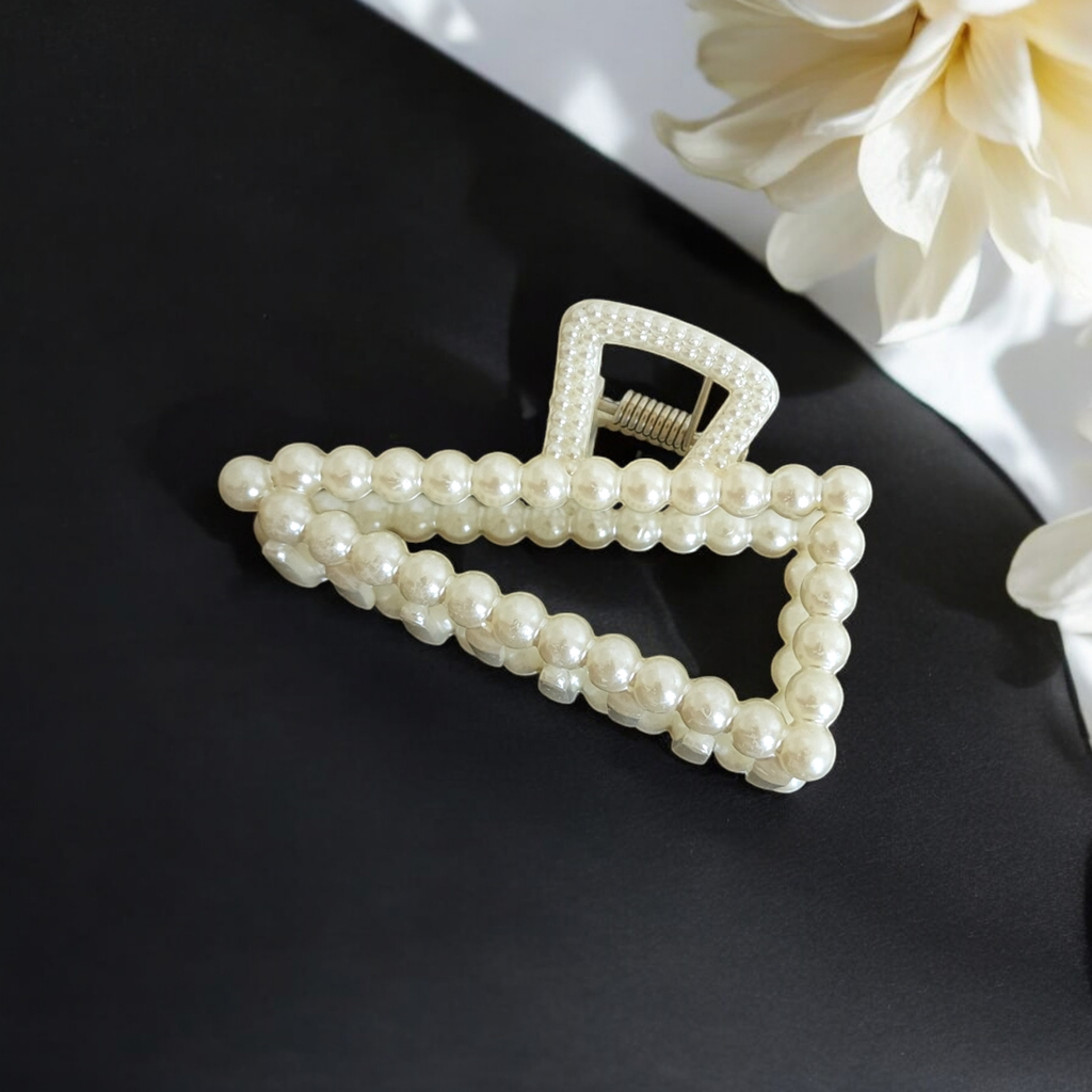 Korean Triangle Faux Pearl Hair Clip