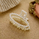 Luxe Korean-Inspired Faux Pearl Oval-Shaped Hair Clip