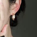 Classic Retro Twisted Gold Hoop Earrings