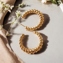 Vintage-Inspired Spiral Gold Hoop Earrings