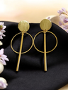 Elegant Round Metal Drop Earrings