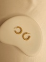 Elegant Retro Sparkle Korean Gold Hoop Earrings