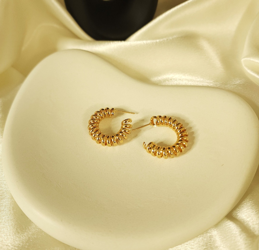 Layered Twisted Korean Gold Hoop Earring