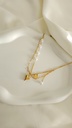 Golden Pearl Heart Layered Necklace