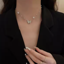 Korean Butterfly Pearl Necklace