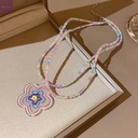 Colorful Beaded Flower Necklace
