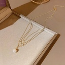 Korean Vintage Pearl Pendant Necklace