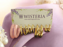 Set of 5 Pink & Gold Hoop Earrings