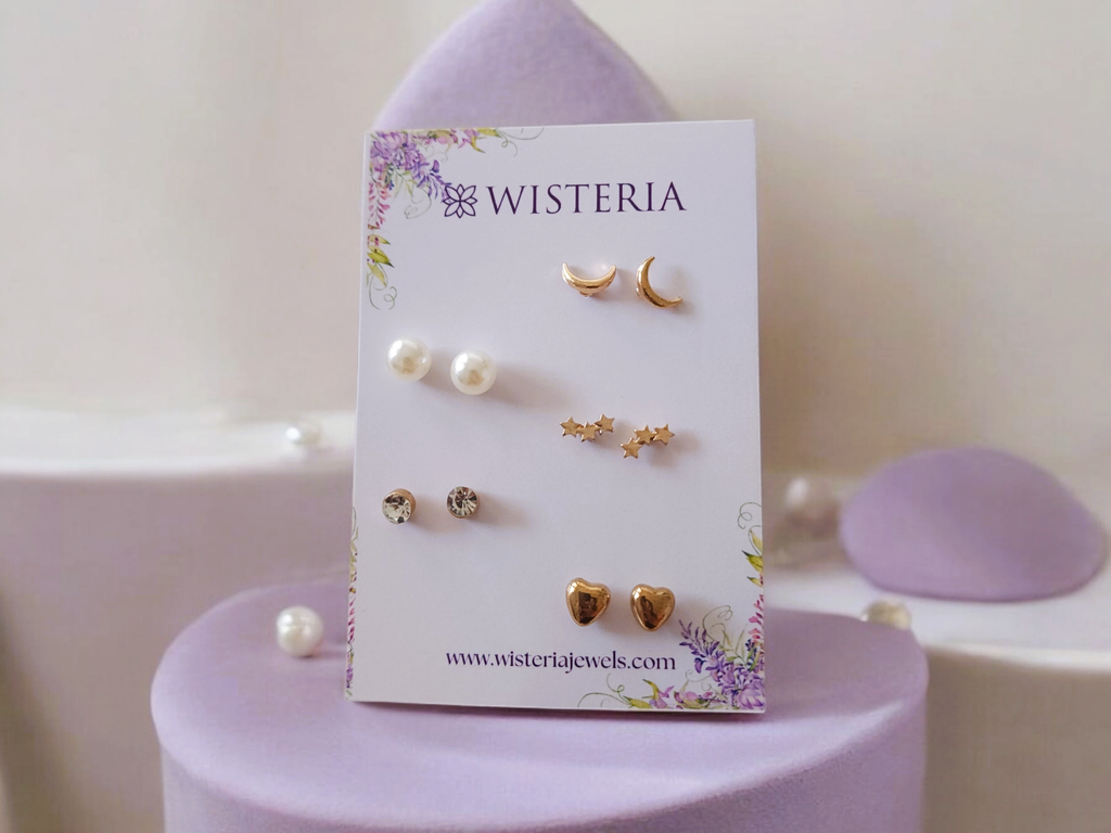 Set of 5 Work Week Stud Earrings