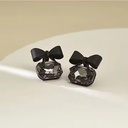 Black Crystal Bow Earrings
