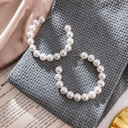 Classic Pearl Accent Hoop Earrings