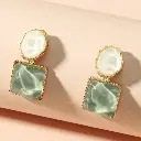 Water Wave Pattern Square Drop Earrings