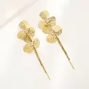 Elegant Floral Chain Linked Tassel Earrings