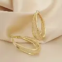 Crystal Mesh Oval Hoop Earrings