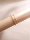 Radiant Duo: Mixed Chain Bracelets with Rhinestone Details