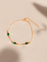 Verdant Elegance Bracelet with Emerald Oval Charm