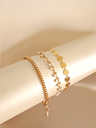 Triple Charm Set: Disc, Chain, and Delicate Bracelet