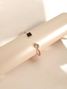 Midnight Tear: Black Enamel and Rhinestone Open-End Bangle 