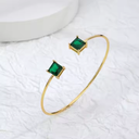 Emerald Open-End Bangle Bracelet	