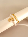 Bold Grace: Pearl Pendant & Chain Bracelet Duo
