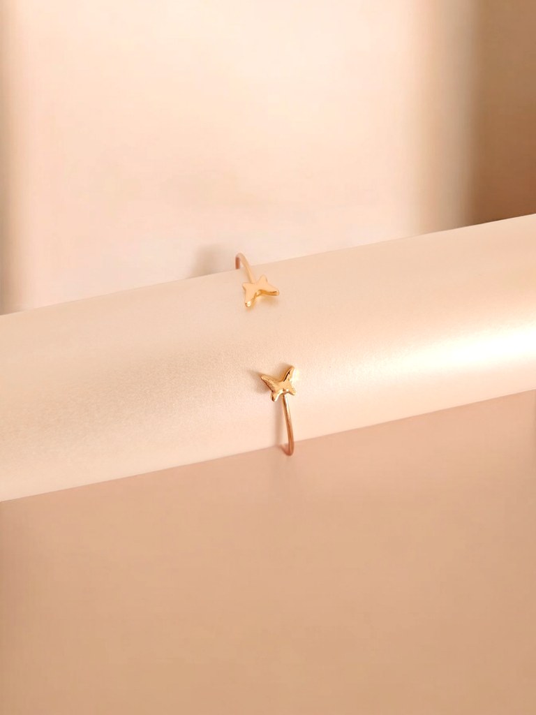 Butterfly Open-End Bangle Bracelet	