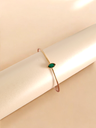 Graceful Oval Emerald Bangle Bracelet