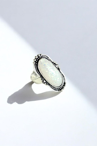 [RG-565-446-Slv-A] Ethereal Oval Opal Statement Ring 