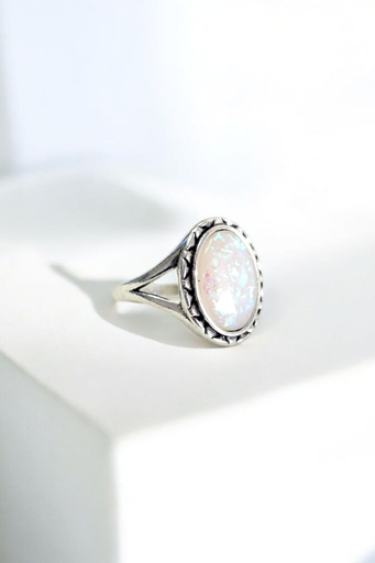 [RG-567-448-Slv-7] Moonstone Mirage Ring 