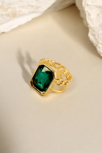 [RG-609-490-Gol-8] Jade Reign Ring  